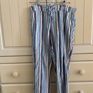 Per se stripped beach flowy pants
